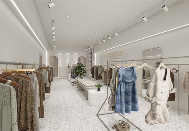 合肥服裝店門面裝修，設(shè)計施工一步到位，解決您的后顧之憂！